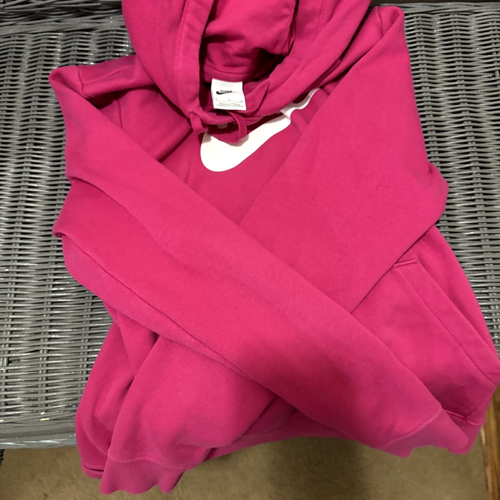 Nike Fuchsia Hoodie with White Logo
